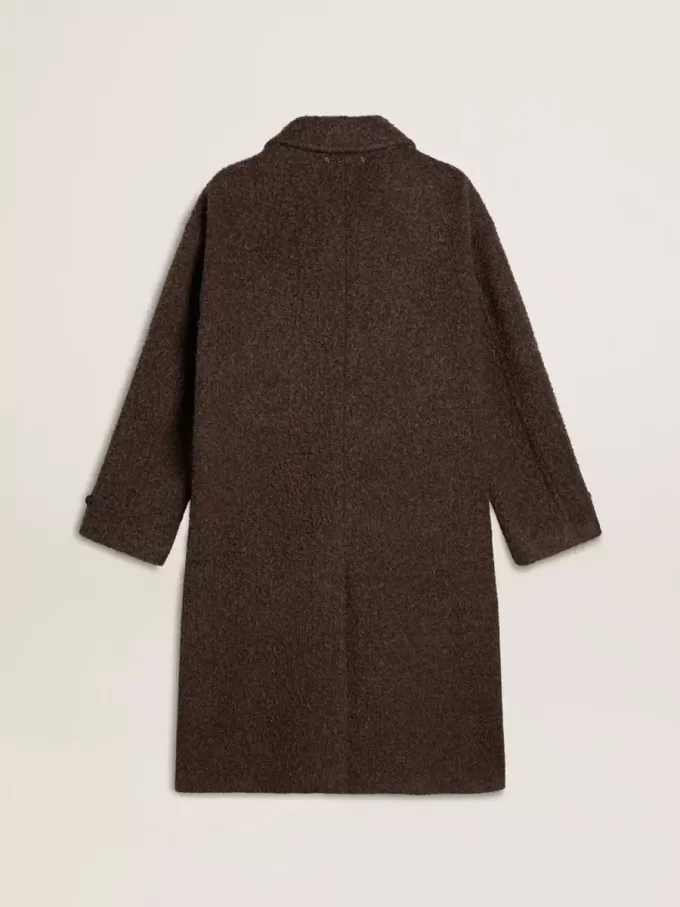 Abrigo Journey de botonadura sencilla para hombre, confeccionado en mezcla de lana arrugada con alfiler floral Abrigo Journey de botonadura sencilla para hombre, confeccionado en mezcla de lana arrugada con alfiler floral