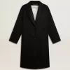 Abrigo negro de corte recto para mujer