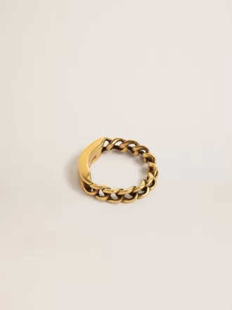 Anillo en color oro antiguo con eslabones regulares
