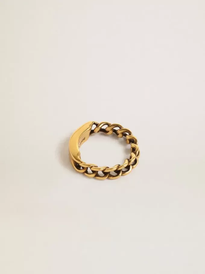 Anillo en color oro antiguo con eslabones regulares