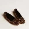 Bailarinas Amy en piel de potro con estampado de leopardo en color beige