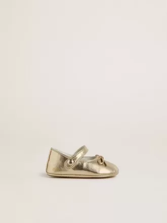 Bailarinas Sofi Baby en piel metalizada dorada