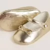 Bailarinas Sofi Baby en piel metalizada dorada