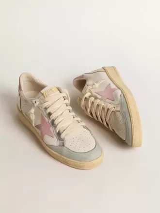 Ball Star con estrella de ante rosa e inserciones de piel metalizada