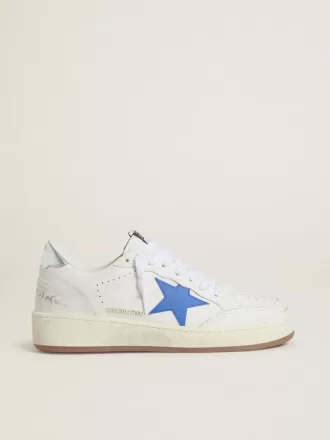 Ball Star con estrella de cuero azul claro y lengüeta del talón de cuero plateado laminado