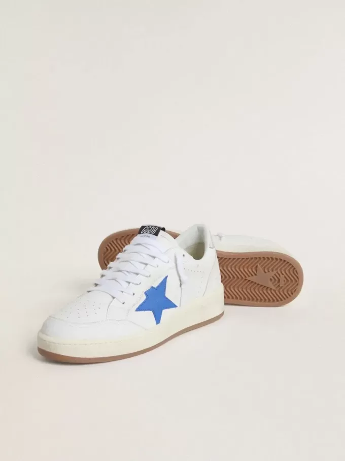 Ball Star con estrella de cuero azul claro y lengüeta del talón de cuero plateado laminado