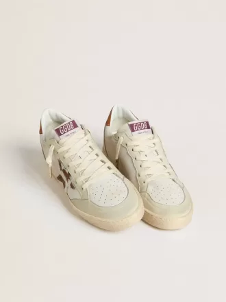 Ball Star con estrella de piel de potro con estampado animal y lengüeta del talón de cuero color tabaco