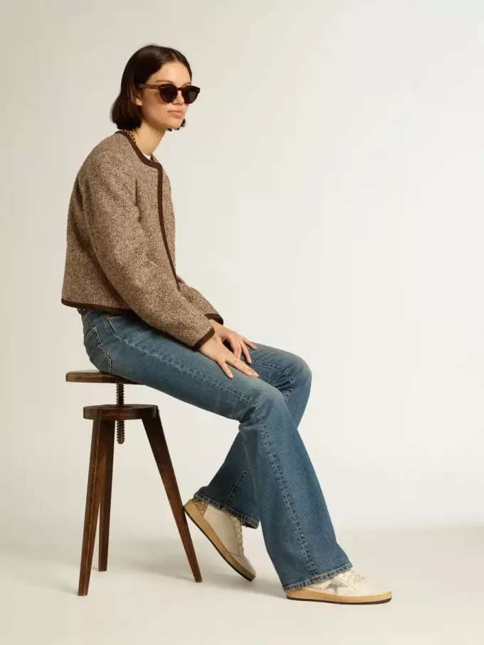 Ball Star con estrella de piel metalizada y lengüeta con purpurina en el talón