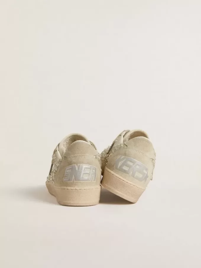 Ball Star en ante con cristales Swarovski y perlas y estrella de cuero