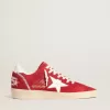 Ball Star en ante rojo con estrella y lengüeta en el talón de cuero blanco