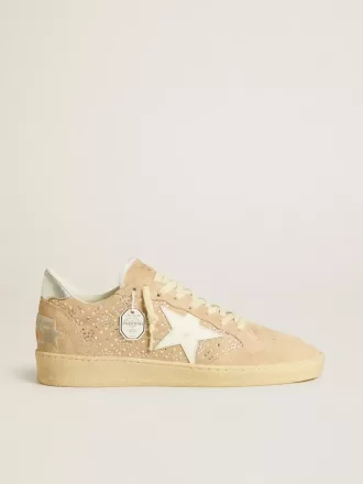 Ball Star en ante y cristales Swarovski con estrella de piel y lengüeta metálica en el talón