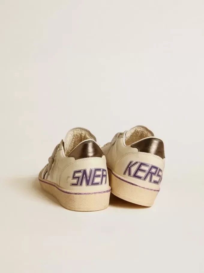 Ball Star en malla y piel con estrella y lengüeta en el talón de piel metalizada