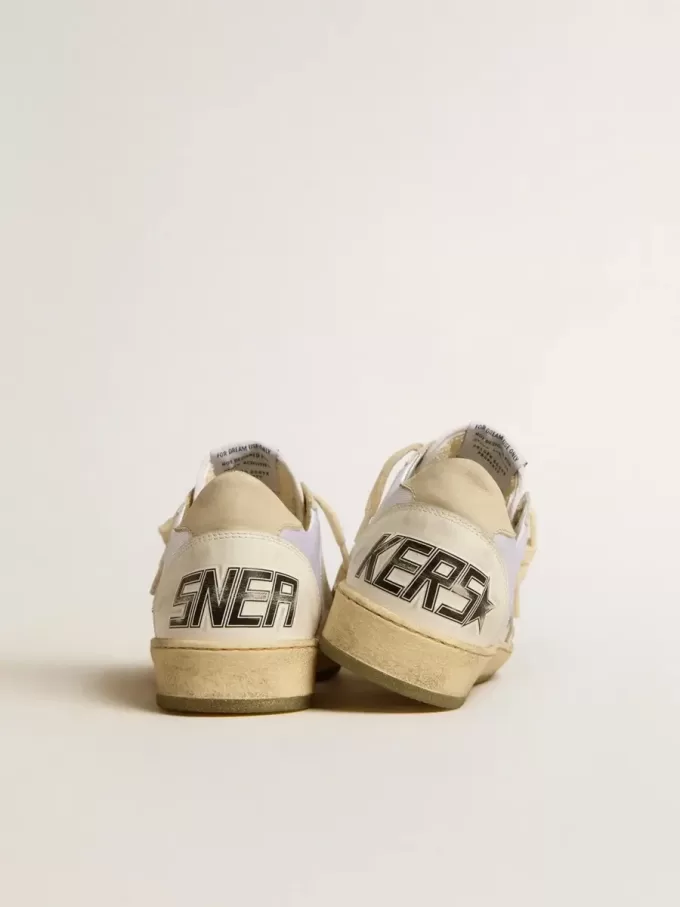 Ball Star en nailon y piel con estrella rosa y azul claro y lengüeta beige en el talón