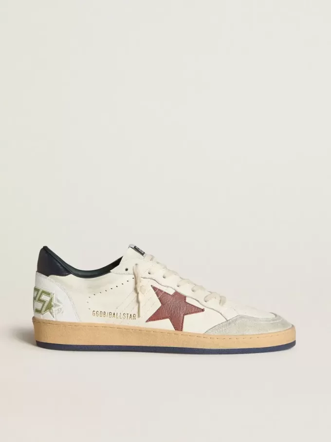 Ball Star en napa con estrella de nubuck marrón y lengüeta del talón en napa