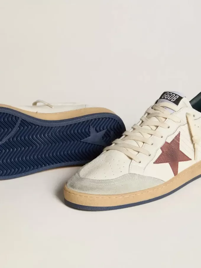 Ball Star en napa con estrella de nubuck marrón y lengüeta del talón en napa