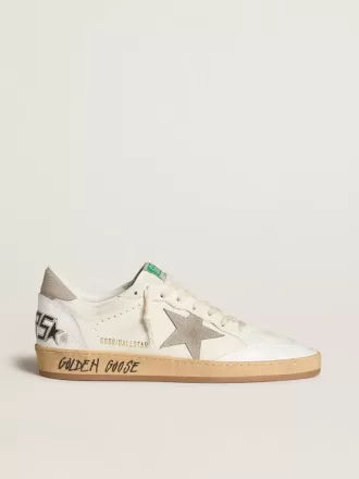 Ball Star en piel napa con estrella y lengüeta en el talón de nubuck gris