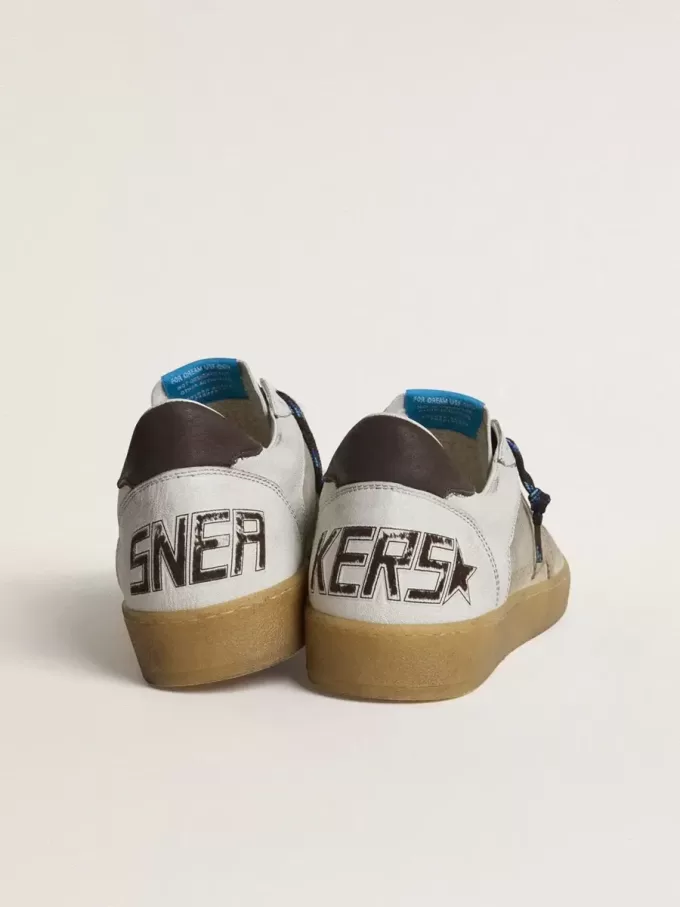 Ball Star LTD con estrella de cuero craquelado laminado y lengüeta del talón de cuero marrón