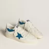 Ball Star LTD en napa con estrella de cuero turquesa y lengüeta blanca en el talón