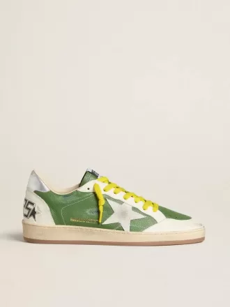 Ball Star LTD en piel napa verde con estrella de ante blanco y lengüeta del talón en piel plateada metalizada