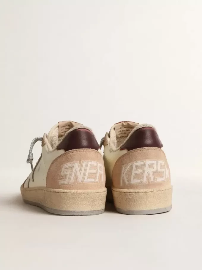 Ball Star LTD para mujer con estrella blanca y lengüeta de cuero burdeos en el talón Ball Star LTD para mujer con estrella blanca y lengüeta de cuero burdeos en el talón