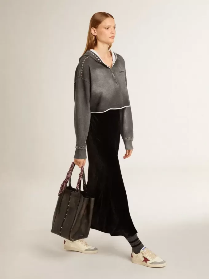 Ball Star LTD para mujer en napa con estrella de cuero y lengüeta de ante plateado en el talón