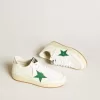 Ball Star para hombre con estrella de cuero verde y lengüeta metálica en el talón Ball Star para hombre con estrella de cuero verde y lengüeta metálica en el talón