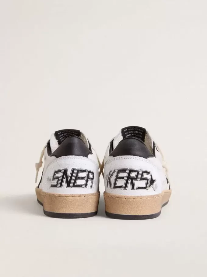 Ball Star para hombre en napa blanca con estrella negra Ball Star para hombre en napa blanca con estrella negra