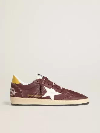 Ball Star para hombre en nubuck chocolate con estrella y lengüeta en el talón de piel
