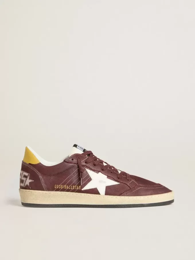 Ball Star para hombre en nubuck chocolate con estrella y lengüeta en el talón de piel Ball Star para hombre en nubuck chocolate con estrella y lengüeta en el talón de piel