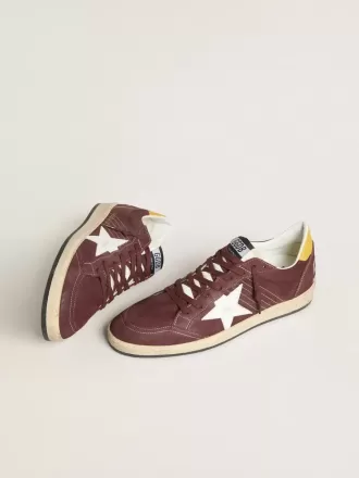 Ball Star para hombre en nubuck chocolate con estrella y lengüeta en el talón de piel