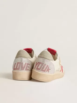 Ball Star para hombre para San Valentín con estrella de cuero rojo y letras Swarovski rojas