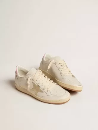 Ball Star para mujer con estrella de cuero dorado y lengüeta de cuero rosa en el talón