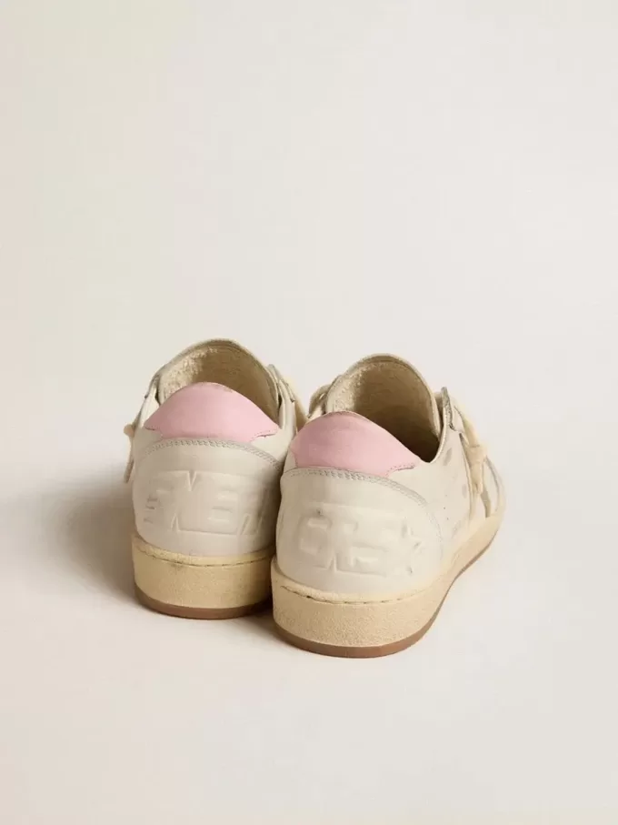 Ball Star para mujer con estrella de cuero dorado y lengüeta de cuero rosa en el talón