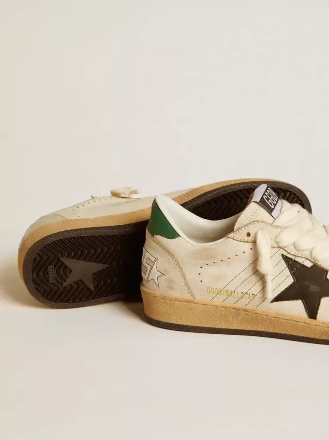 Ball Star para mujer con estrella de cuero negro y lengüeta del talón de cuero verde