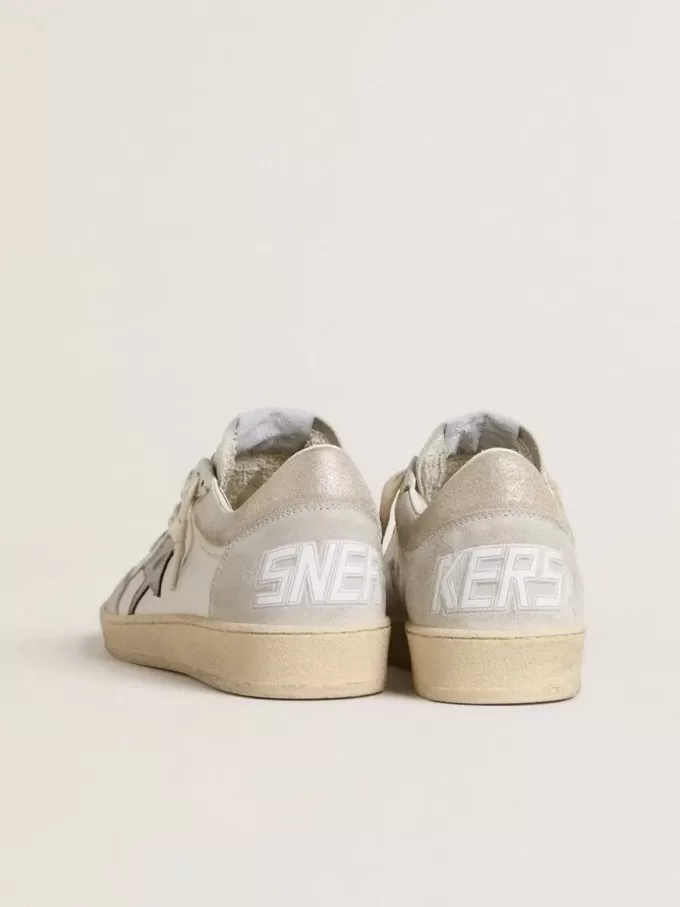 Ball Star para mujer con estrella de piel metalizada y lengüeta del talón de piel brillante