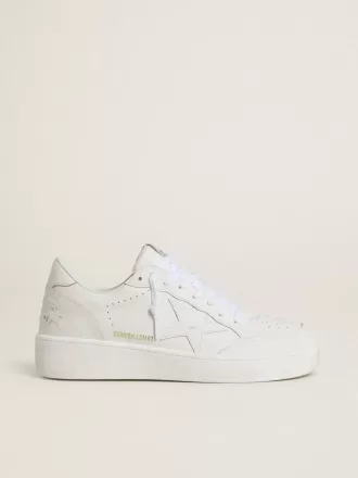 Ball Star para mujer con estrella y lengüeta en el talón de cuero blanco