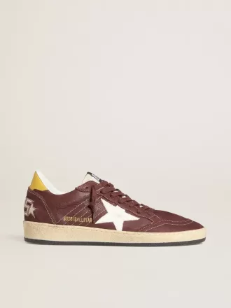 Ball Star para mujer en nubuck chocolate con estrella y lengüeta en el talón de piel