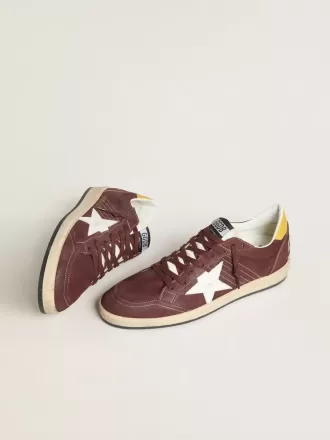 Ball Star para mujer en nubuck chocolate con estrella y lengüeta en el talón de piel
