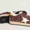 Ball Star para mujer en nubuck chocolate con estrella y lengüeta en el talón de piel
