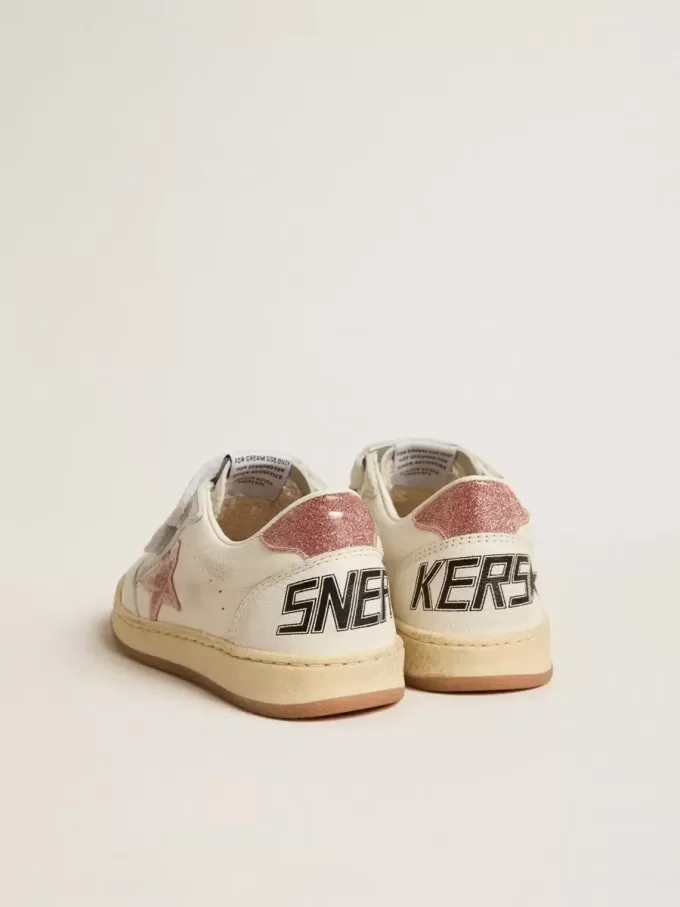 Ball Star Young en napa con estrella brillante rosa melocotón y lengüeta en el talón Ball Star Young en napa con estrella brillante rosa melocotón y lengüeta en el talón