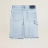 Bermudas de denim para hombre con efecto desgastado