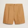 Bermudas de hombre en algodón beige