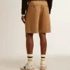 Bermudas de hombre en algodón beige