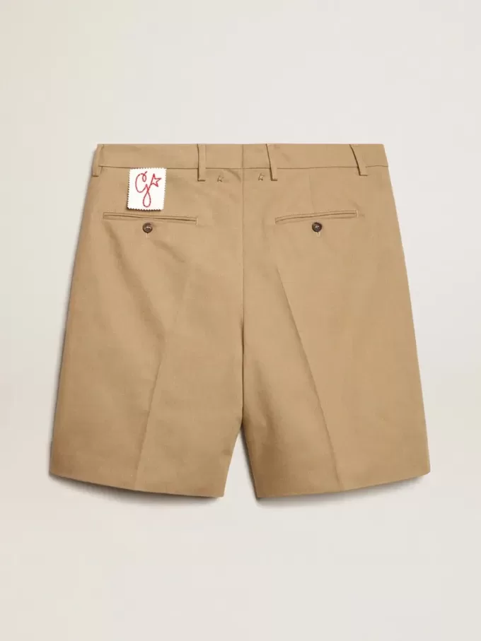 Bermudas de hombre en algodón beige