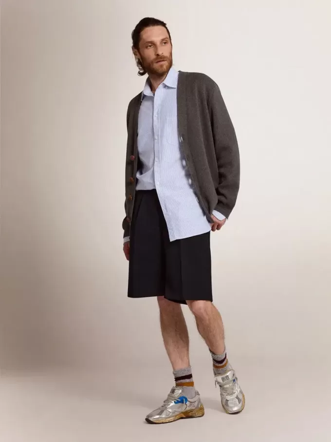 Bermudas de hombre en lana azul oscuro
