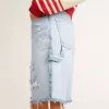 Bermudas de mujer en denim con efecto desgastado Bermudas de mujer en denim con efecto desgastado
