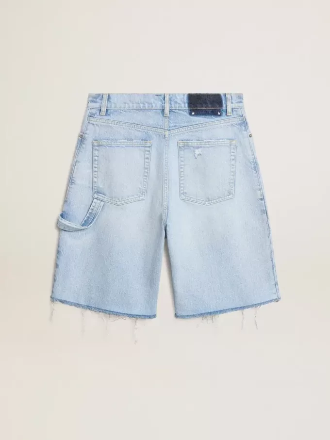 Bermudas de mujer en denim con efecto desgastado Bermudas de mujer en denim con efecto desgastado