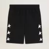 Bermudas negras para hombre con estrellas blancas