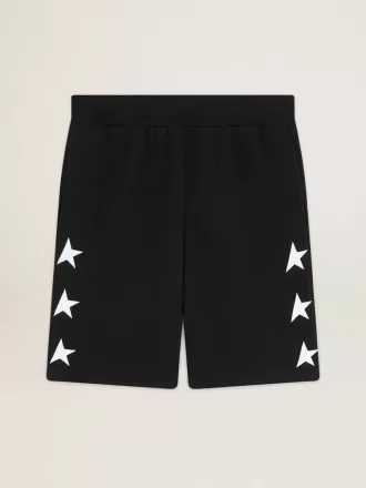 Bermudas negras para hombre con estrellas blancas