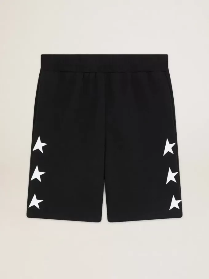 Bermudas negras para hombre con estrellas blancas